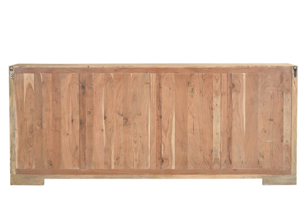 HomeRoots 102" Beige Solid Wood Sideboard with Elegant Carved Design, Ample Storage & Versatile Style 567991