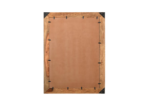 HomeRoots 44" Brown Solid Wood Accent Mirror - Mid-Century Design for Brightening Any Room, Versatile Mounting Options 567997