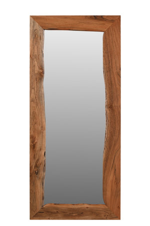 HomeRoots 32" Live Edge Solid Wood Full-Length Mirror - Rustic Acacia Frame for Timeless Elegance & Style 567999