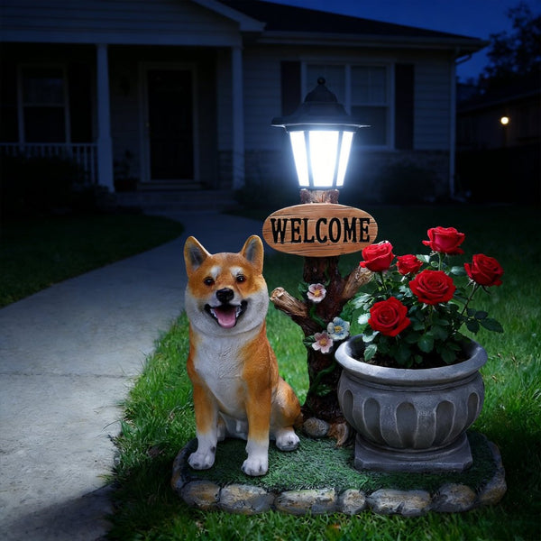English Elm Sitting Corgi Resin Planter Sculpture Whimsical Porch Garden Decor with Succulent Cavity W5398P464247