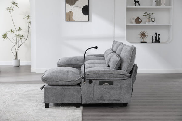 English Elm United U-Shaped Sectional Sofa 106" Cloud Couch - Comfy Chenille, Storage Ottoman, Usb Ports & Pillows W1568S00232-GIGA