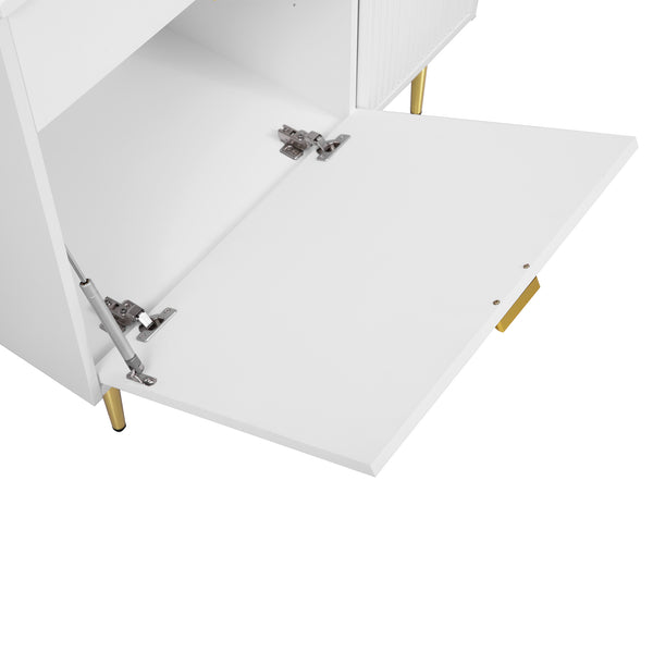English Elm 36" Modern Bathroom Vanity with Resin Basin Sink, Soft-Closing Doors, Drop-Down Cabinet & Storage Elegance N710P265934K