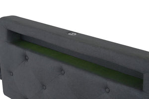 English Elm Twin Storage Platform Bed with Rgb Led Headboard Usb Charging and Four Drawers W1960P175562