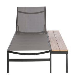 English Elm Christopher Knight Home® - Waterloo Chaise Lounge With Wood Side Table - Modern Comfort, Breathable Mesh & Stylish Design 62756.00BLK