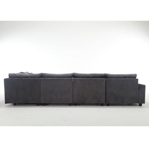 English Elm Oversized Modular Sectional Sofa Set - Corduroy Deep Seat Comfort For 5 W2325S00018-GIGA