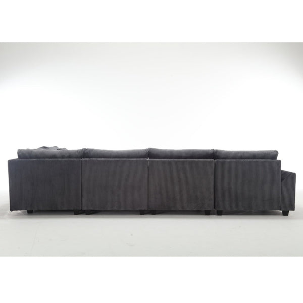 English Elm Oversized Modular Sectional Sofa Set - Corduroy Deep Seat Comfort For 5 W2325S00018-GIGA