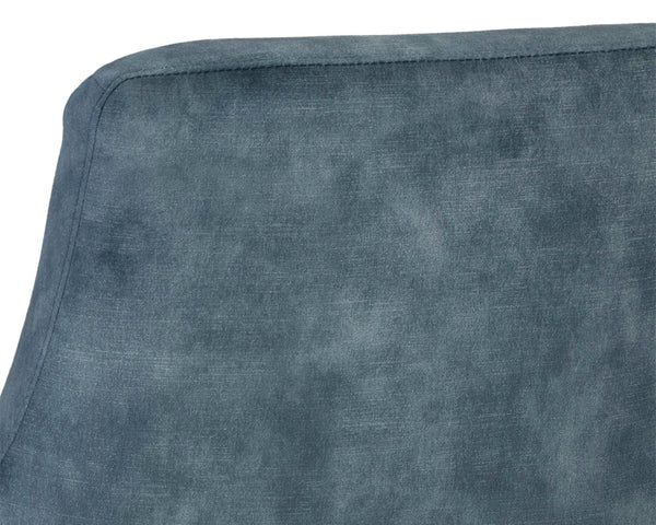 Sunpan Aletta Lounge Chair - Glamorous Nono Petrol Fabric Armchair With Sleek Black Iron Legs For Style Blue Fabric 111899