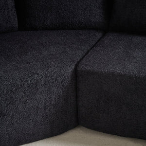 English Elm 106.3-inch Modular Chenille Sectional with Curved Ottomans for Modern Living Rooms W3505P383964