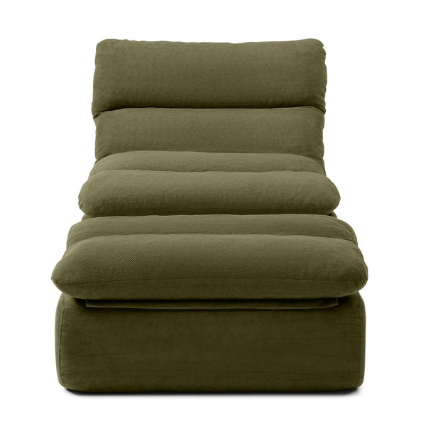 English Elm 32" Tufted Foam Chaise Lounge with Matching Ottoman for Adults Bedroom Living Room Green W1117P436366