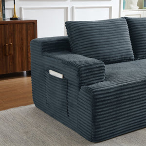 English Elm L-shaped Cloud Sectional Corduroy Sofa Deep Seat Modular Sleeper for Any Living Space W2339P424638