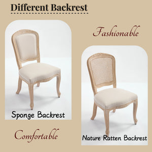 English Elm French Country Dining Chairs Set Of 2 - Stylish Upholstered Design, Fan-Back Comfort For Any Space W3426P324536