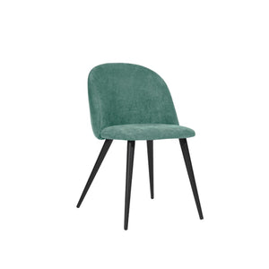 HomeRoots Set of Two Contemporary Green & Black Upholstered Dining Side Chairs for Stylish Home Decor 568013