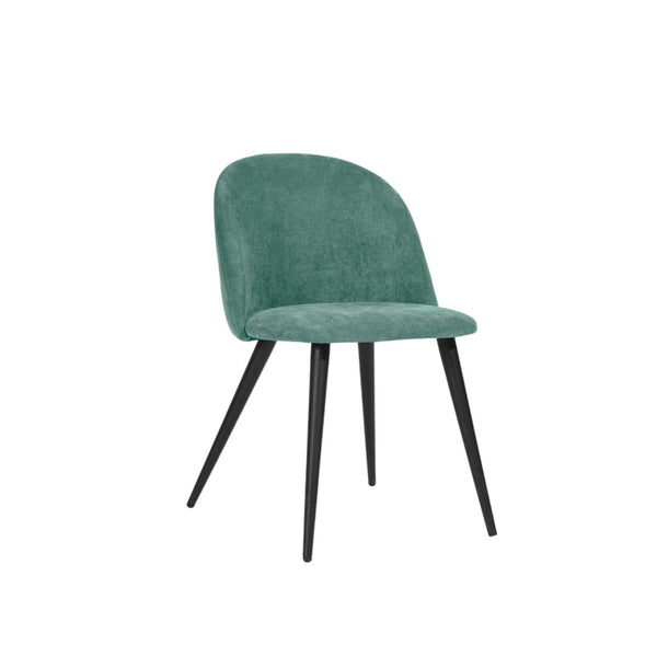 HomeRoots Set of Two Contemporary Green & Black Upholstered Dining Side Chairs for Stylish Home Decor 568013