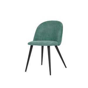 HomeRoots Set of Two Contemporary Green & Black Upholstered Dining Side Chairs for Stylish Home Decor 568013