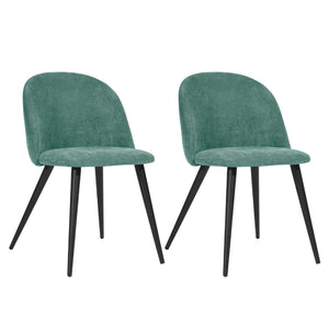 HomeRoots Set of Two Contemporary Green & Black Upholstered Dining Side Chairs for Stylish Home Decor 568013