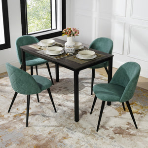 HomeRoots Set of Two Contemporary Green & Black Upholstered Dining Side Chairs for Stylish Home Decor 568013