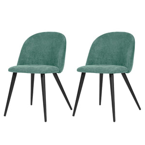 HomeRoots Set of Two Contemporary Green & Black Upholstered Dining Side Chairs for Stylish Home Decor 568013