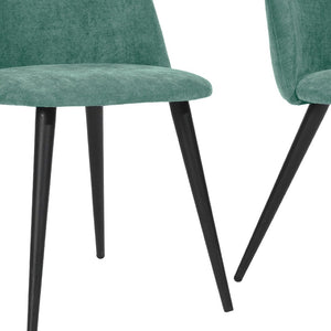 HomeRoots Set of Two Contemporary Green & Black Upholstered Dining Side Chairs for Stylish Home Decor 568013