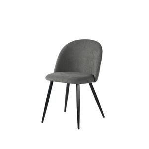 HomeRoots Set of Two Modern Gray & Black Upholstered Dining Chairs – Stylish, Comfortable, Versatile Design 568024