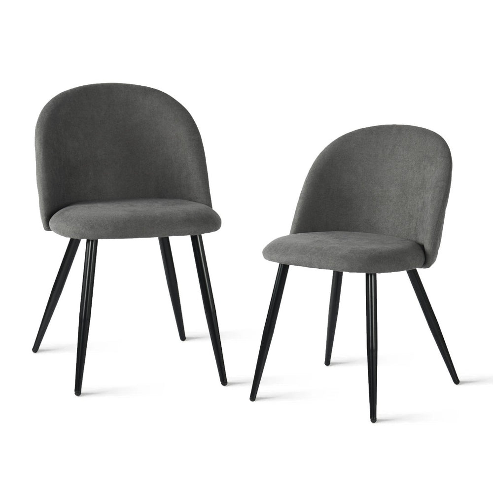 HomeRoots Set of Two Modern Gray & Black Upholstered Dining Chairs – Stylish, Comfortable, Versatile Design 568024