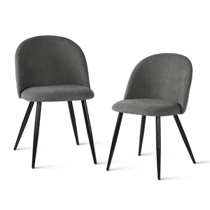 HomeRoots Set of Two Modern Gray & Black Upholstered Dining Chairs – Stylish, Comfortable, Versatile Design 568024