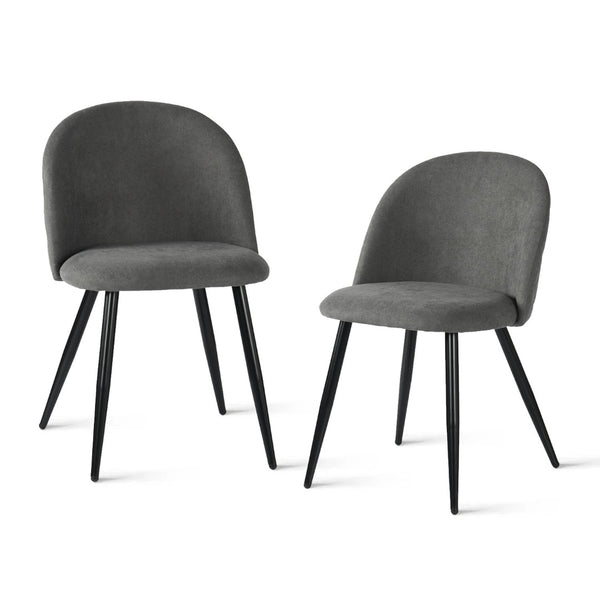 HomeRoots Set of Two Modern Gray & Black Upholstered Dining Chairs – Stylish, Comfortable, Versatile Design 568024