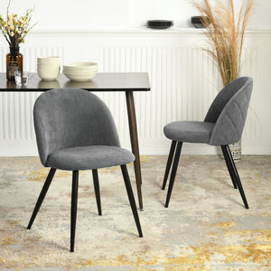 HomeRoots Set of Two Modern Gray & Black Upholstered Dining Chairs – Stylish, Comfortable, Versatile Design 568024