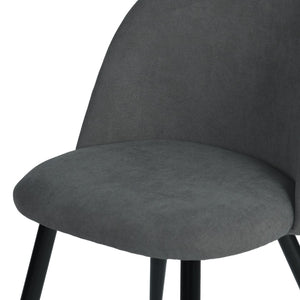 HomeRoots Set of Two Modern Gray & Black Upholstered Dining Chairs – Stylish, Comfortable, Versatile Design 568024