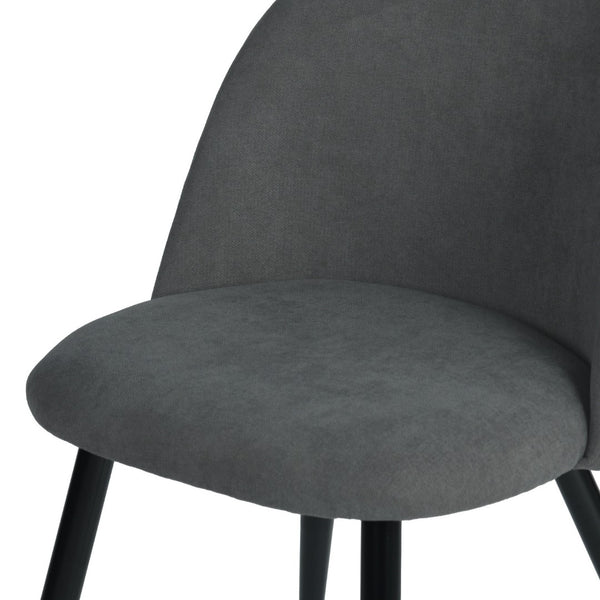 HomeRoots Set of Two Modern Gray & Black Upholstered Dining Chairs – Stylish, Comfortable, Versatile Design 568024