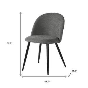 HomeRoots Set of Two Modern Gray & Black Upholstered Dining Chairs – Stylish, Comfortable, Versatile Design 568024