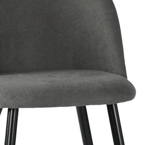 HomeRoots Set of Two Modern Gray & Black Upholstered Dining Chairs – Stylish, Comfortable, Versatile Design 568024