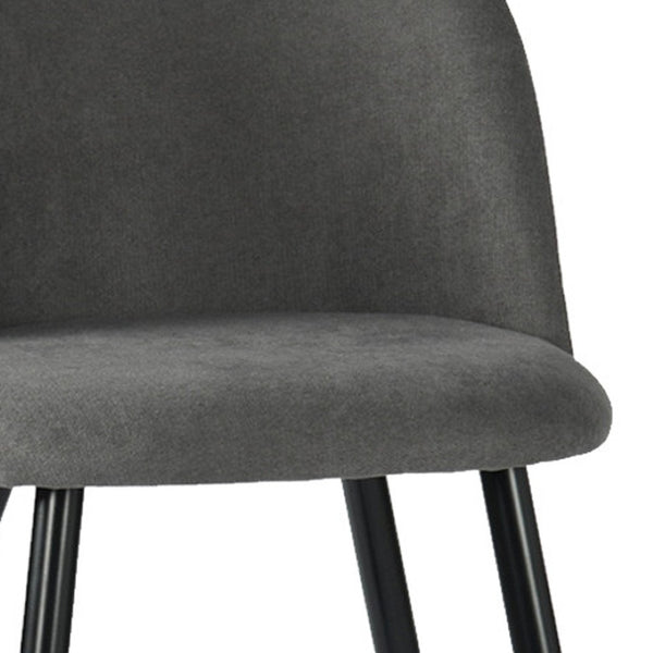 HomeRoots Set of Two Modern Gray & Black Upholstered Dining Chairs – Stylish, Comfortable, Versatile Design 568024