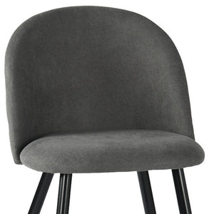 HomeRoots Set of Two Modern Gray & Black Upholstered Dining Chairs – Stylish, Comfortable, Versatile Design 568024
