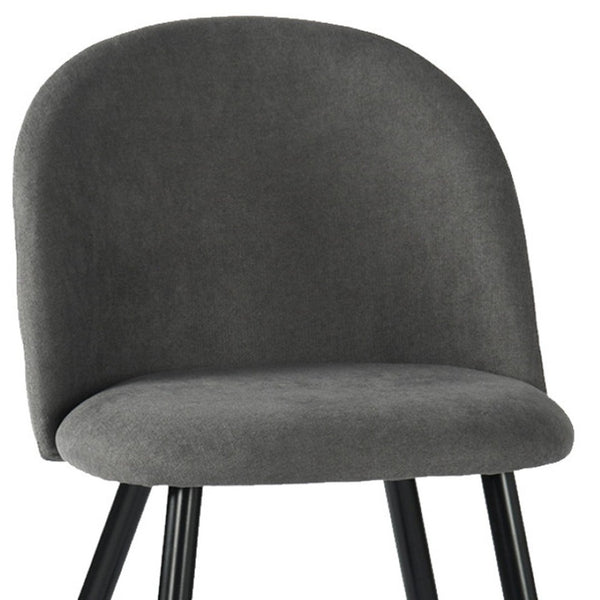 HomeRoots Set of Two Modern Gray & Black Upholstered Dining Chairs – Stylish, Comfortable, Versatile Design 568024