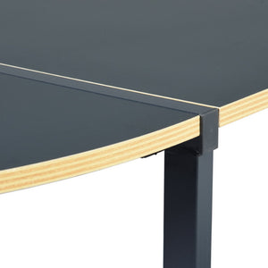 HomeRoots 49" Modern-Industrial Black Wood & Metal Corner H-Shape Computer Desk for Compact Spaces 568031