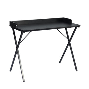 HomeRoots 39" Black Wood and Metal X-Shape Computer Desk - Modern Scandinavian Design for Home Office & Study 568033