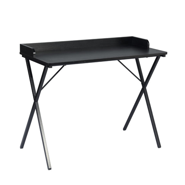 HomeRoots 39" Black Wood and Metal X-Shape Computer Desk - Modern Scandinavian Design for Home Office & Study 568033