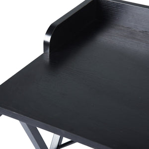 HomeRoots 39" Black Wood and Metal X-Shape Computer Desk - Modern Scandinavian Design for Home Office & Study 568033