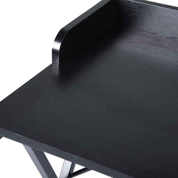 HomeRoots 39" Black Wood and Metal X-Shape Computer Desk - Modern Scandinavian Design for Home Office & Study 568033