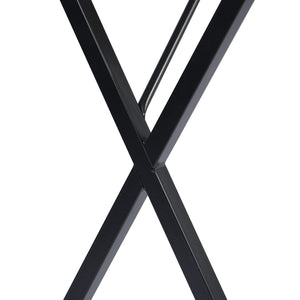 HomeRoots 39" Black Wood and Metal X-Shape Computer Desk - Modern Scandinavian Design for Home Office & Study 568033