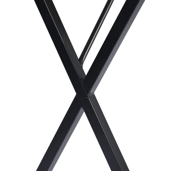 HomeRoots 39" Black Wood and Metal X-Shape Computer Desk - Modern Scandinavian Design for Home Office & Study 568033