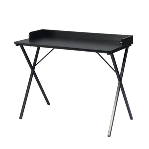 HomeRoots 39" Black Wood and Metal X-Shape Computer Desk - Modern Scandinavian Design for Home Office & Study 568033