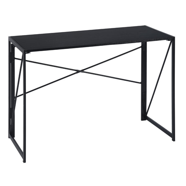 HomeRoots 39" Modern Black Wood and Metal Computer Desk - Compact, Durable, Stylish Workspace for Home or Office 568042