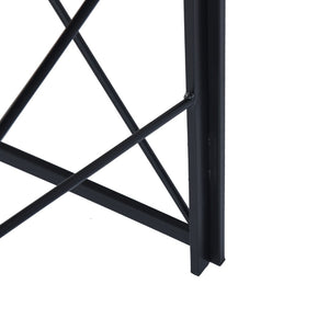 HomeRoots 39" Modern Black Wood and Metal Computer Desk - Compact, Durable, Stylish Workspace for Home or Office 568042