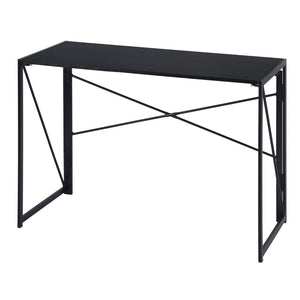 HomeRoots 39" Modern Black Wood and Metal Computer Desk - Compact, Durable, Stylish Workspace for Home or Office 568042