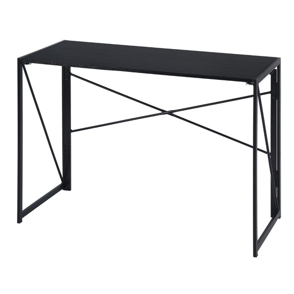 HomeRoots 39" Modern Black Wood and Metal Computer Desk - Compact, Durable, Stylish Workspace for Home or Office 568042
