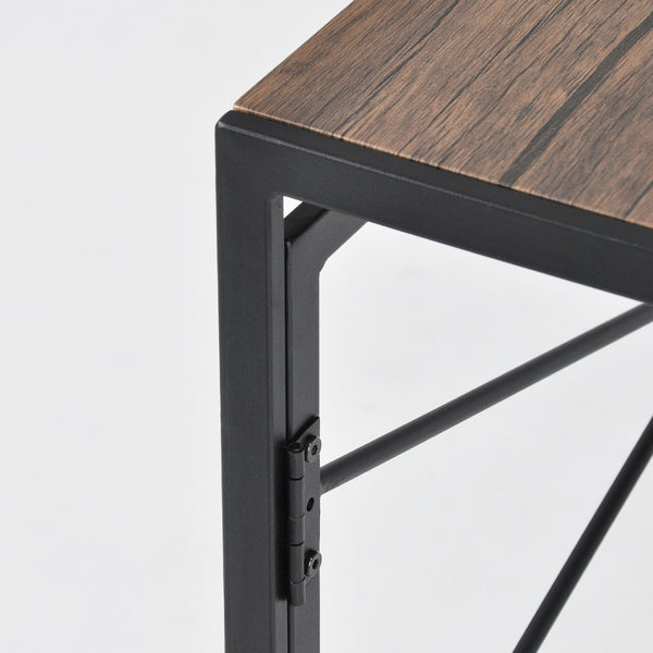 HomeRoots 39" Modern H-Shape Computer Desk - Stylish Brown Wood & Black Metal for Compact Workspaces & Storage 568043