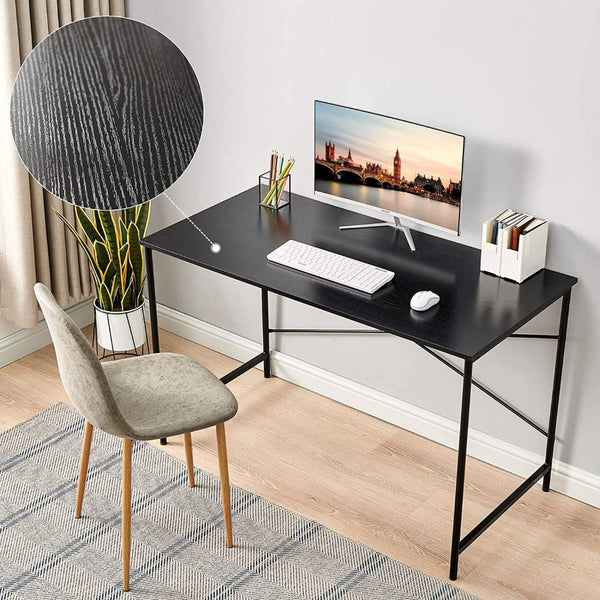 HomeRoots 47" Black Computer Desk - Modern Scandinavian Design for Stylish Home Office & Durable Workspace Solutions 568045