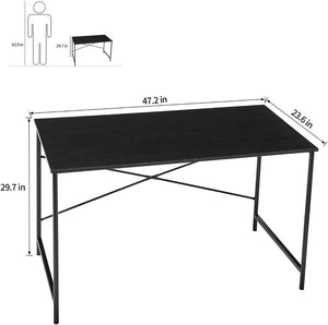 HomeRoots 47" Black Computer Desk - Modern Scandinavian Design for Stylish Home Office & Durable Workspace Solutions 568045