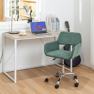 HomeRoots Green Velvet Swivel Office Chair with Steel Frame - Adjustable, Stylish, and Comfortable Design 568058